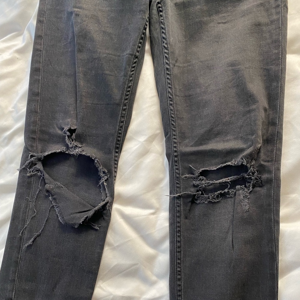 H&M destroyed black jeans